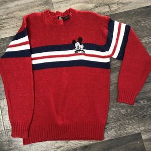 Vintage Mickey Mouse Red Wool Blend sweater Sz M by Mickey Limited